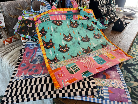 Project Bag Strap Aqua Cat
