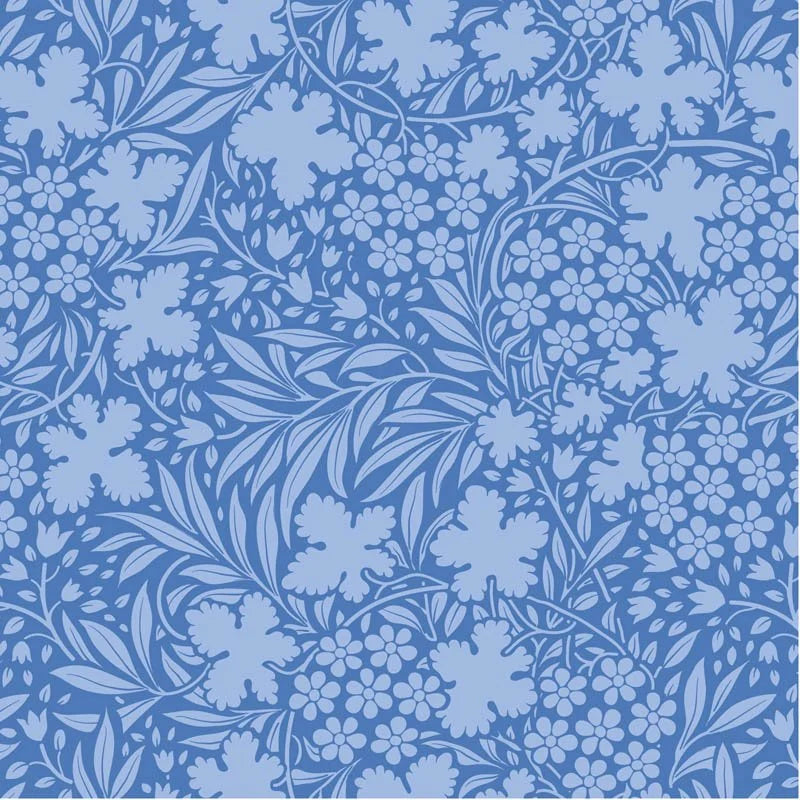 TIL100678 Something Blue - Bushbloom Cornflower Tilda Fabric Sold by the Half Yard