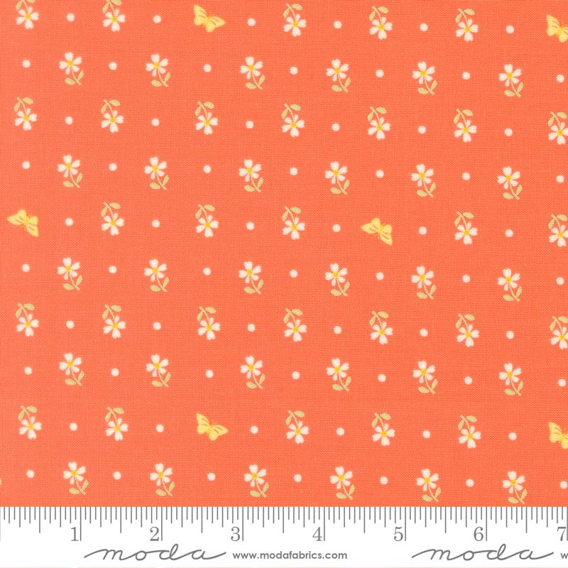 Apricot Candy Coral 3105-20 by Bunny Hill Designs for Moda Sold by the Half Yard
