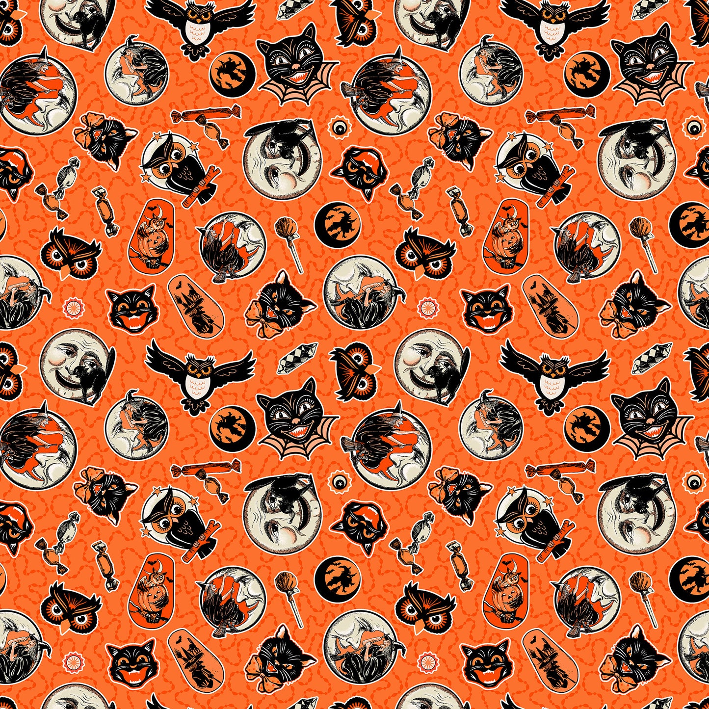 10714-59 Haunted Hollow EPHEMERA By Patrick Lose for Northcott Fabrics Sold By the Half Yard