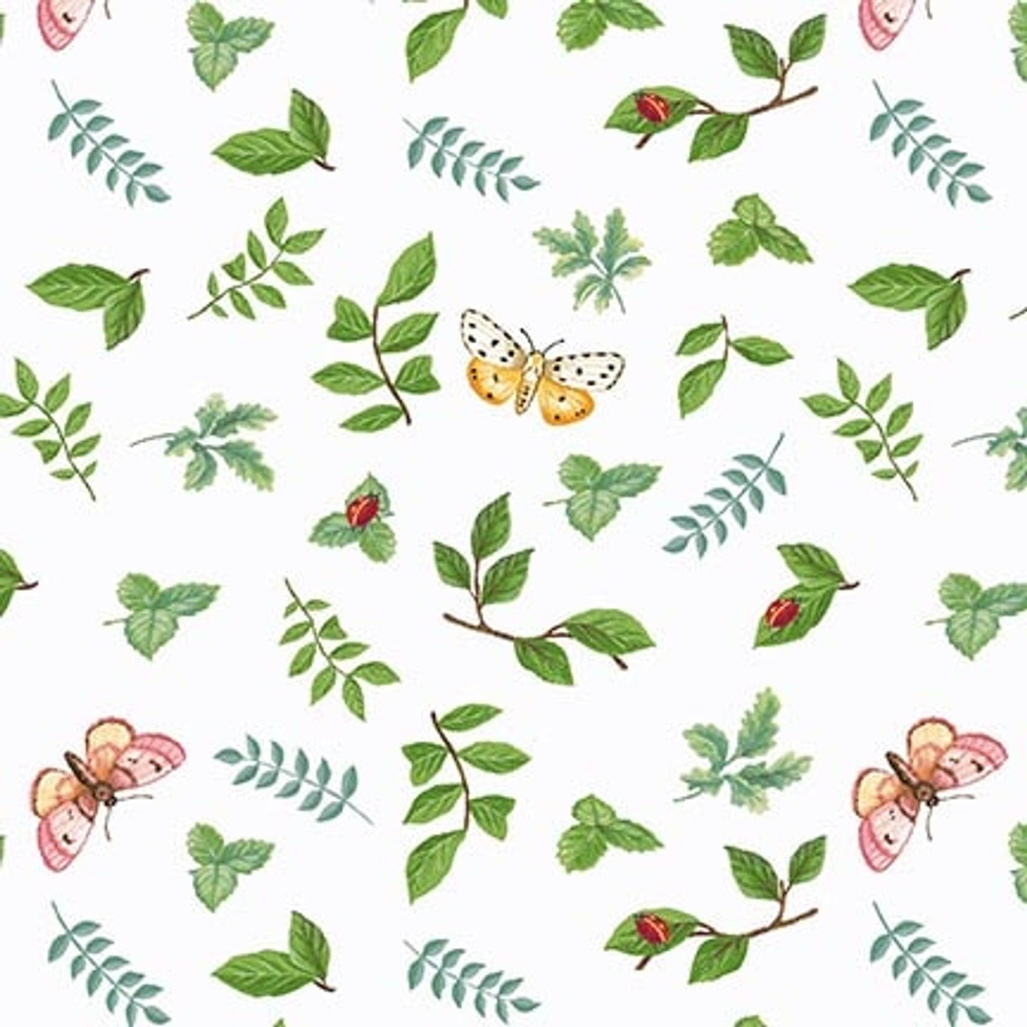 1555-06 Enchanted Forest Leaves and Butterflies for Henry Glass