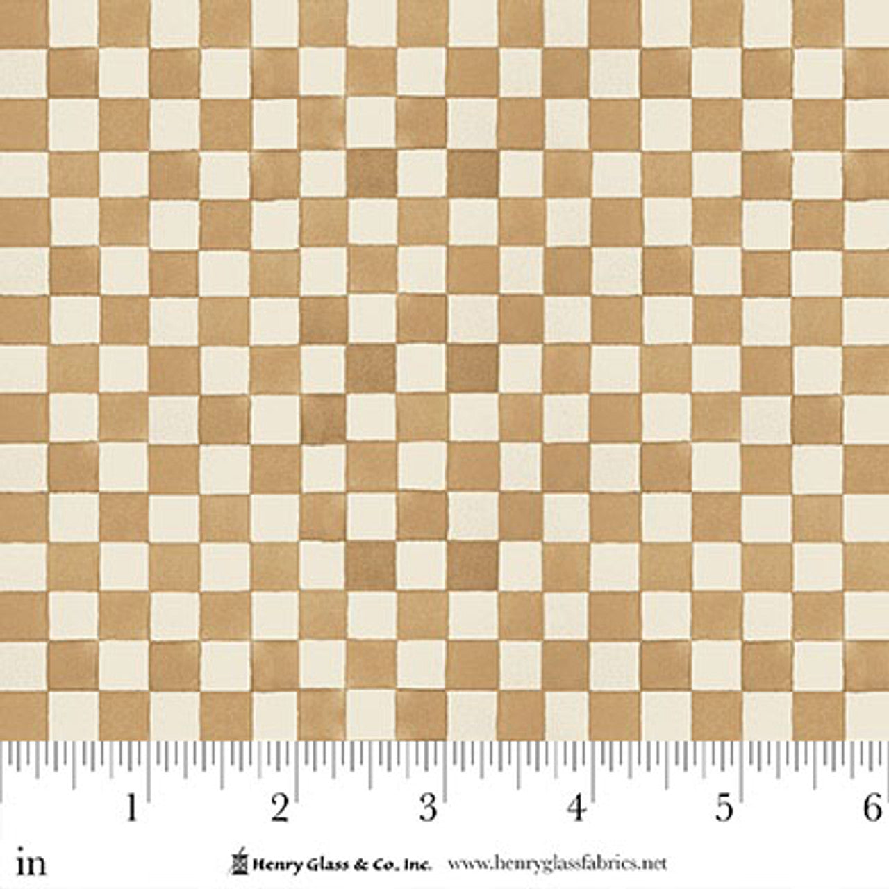 1889-33 Beige || Hello Pumpkin Tan Check Dawn Rosengren Fabric for Henry Glass