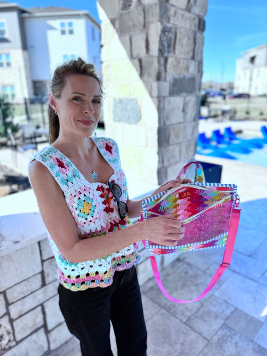Crochet Top White and Multi