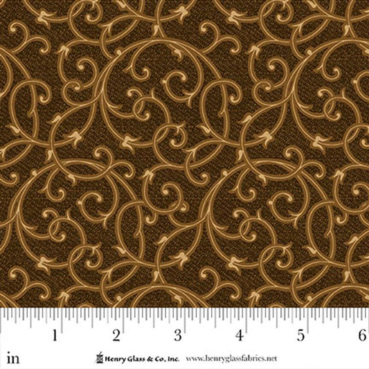 3477-76 Philomena Brown Regal Swirls BY Michelle Yeo for Henry Glass