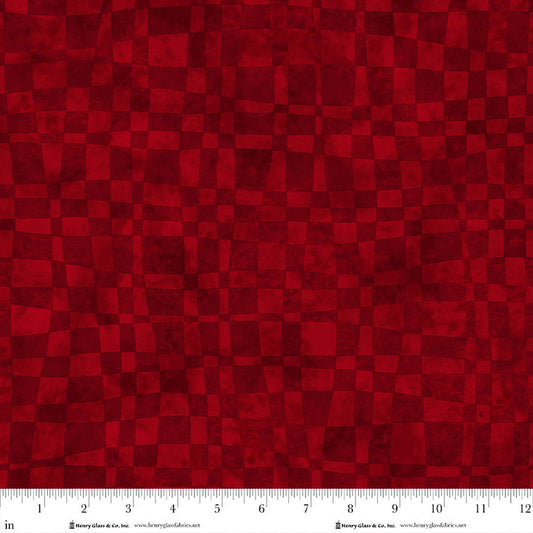 3514-88 Red Vintage Check || Hollyville Manor by Jan Mott Fabric for Henry Glass