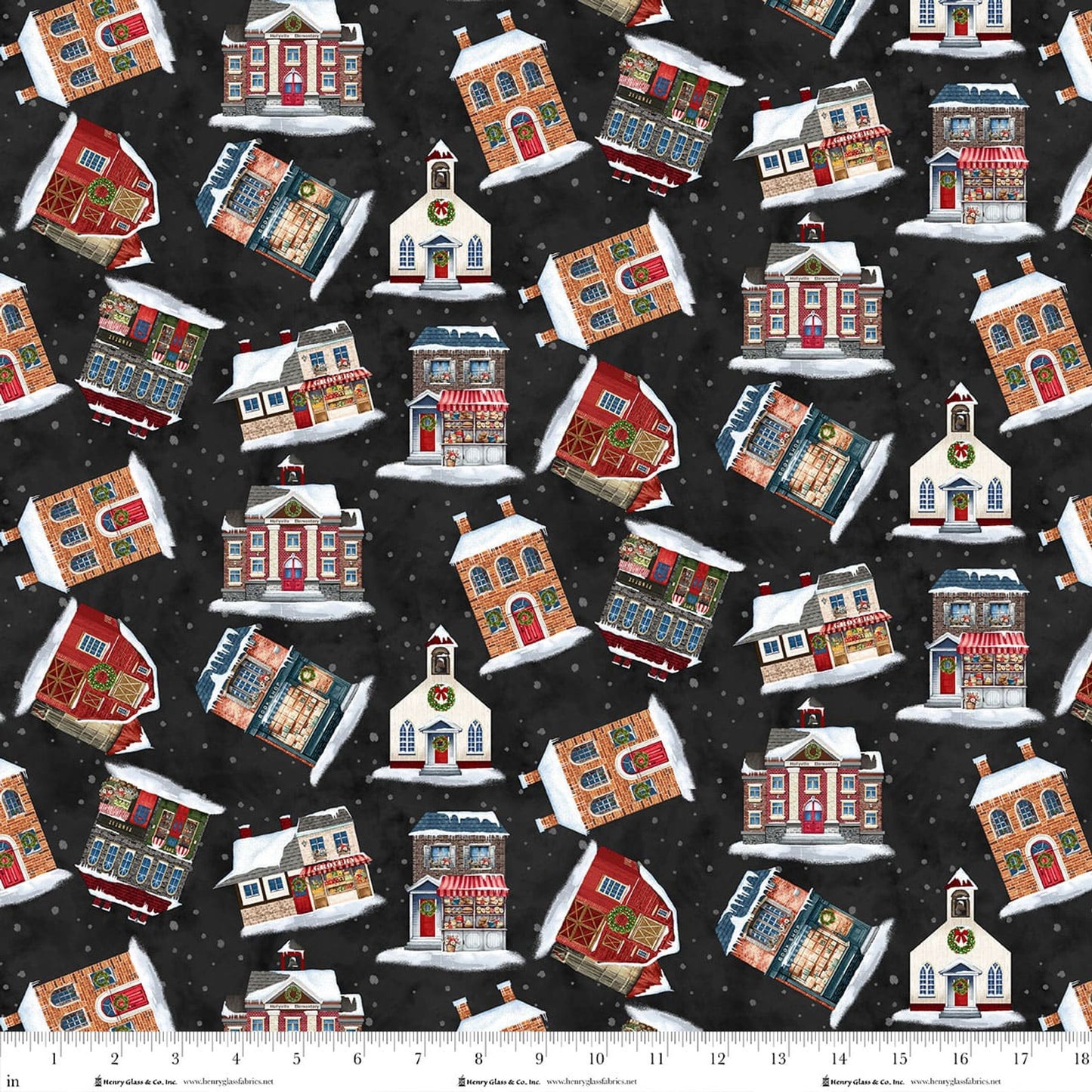3520-99 Village Toss || Hollyville Manor by Jan Mott Fabric for Henry Glass
