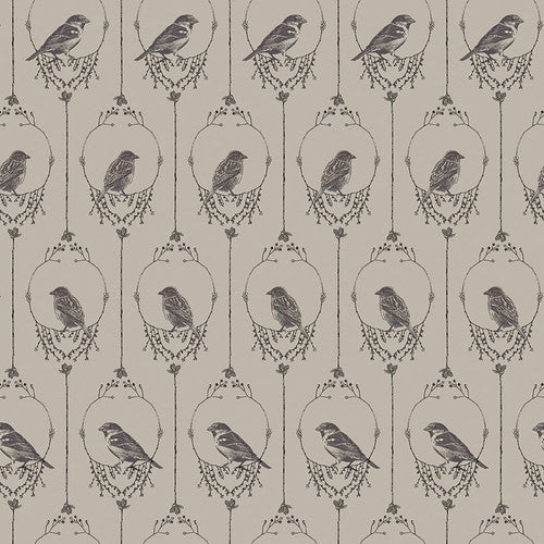 Nature's Whisper Birds in a Cage by Carissa Bordeleau for Blank Quilting Fabric Sold by the Half Yard
