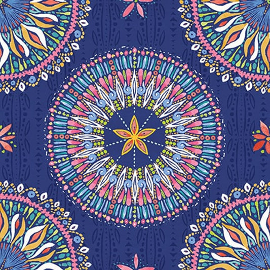 3730-77 Dark Blue Along the Coast Junebug by Blank Quilting Fabric Sold by the Half Yard