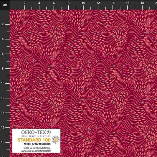 4514-038 Stof Flow RED Tonal Fabric by Blank Quilting Sold by the Half Yard