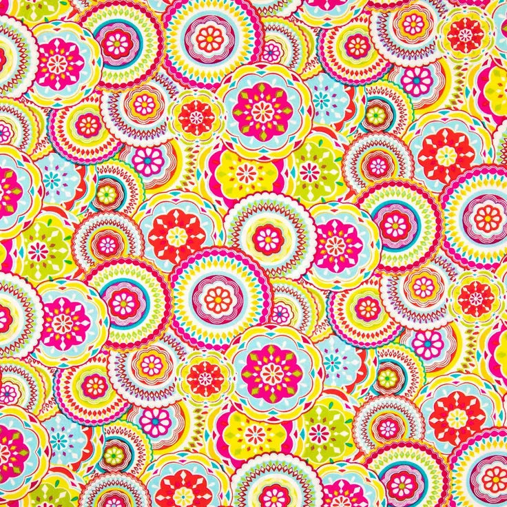 Bodilla Packed Medallion Cotton Calico Fabric