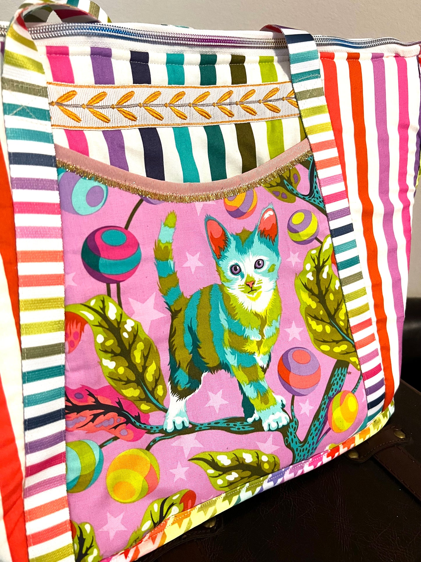 Disco Kitty Tote Purse Bag