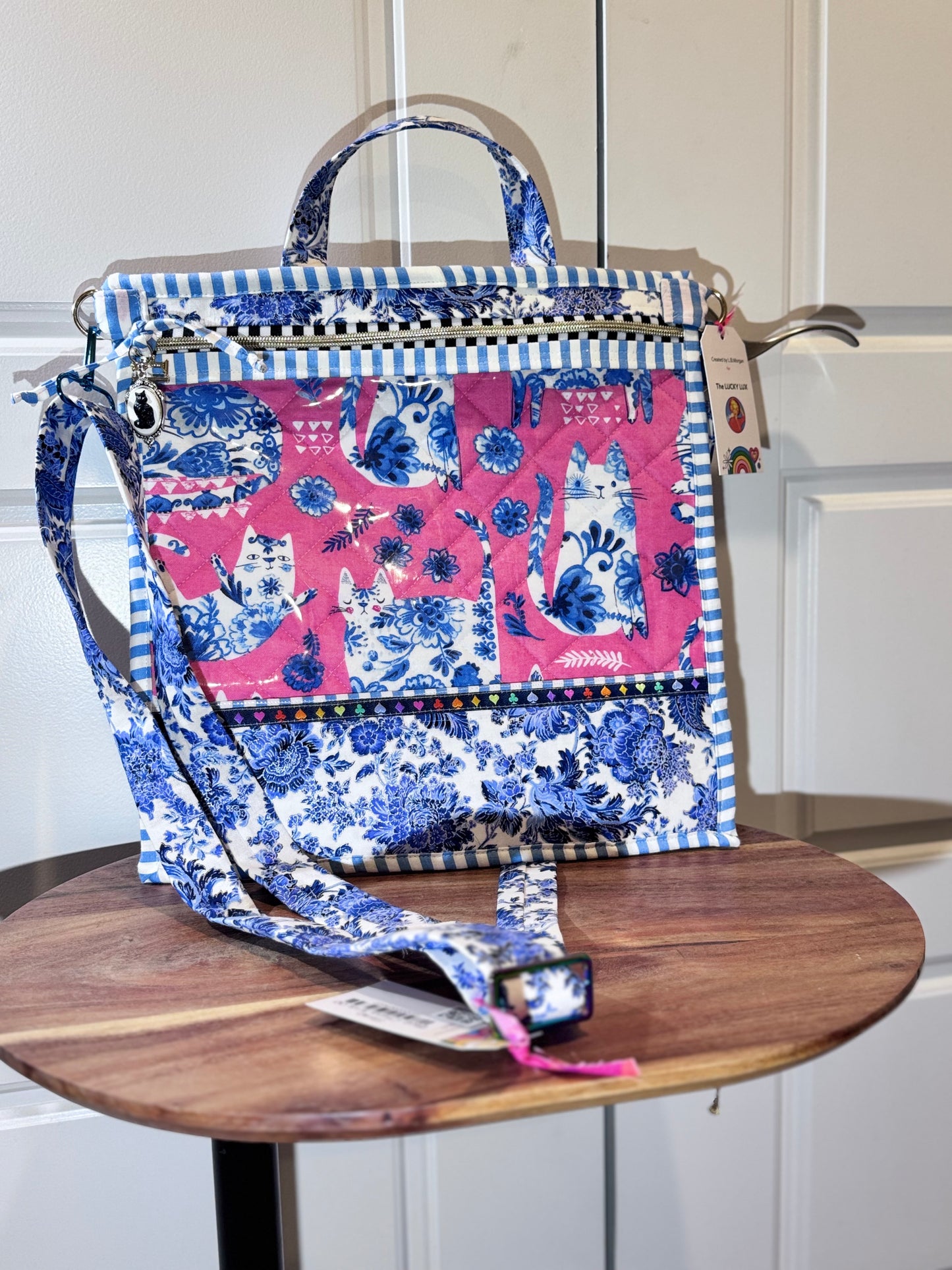 Large Project Bag Cat Chinoiserie