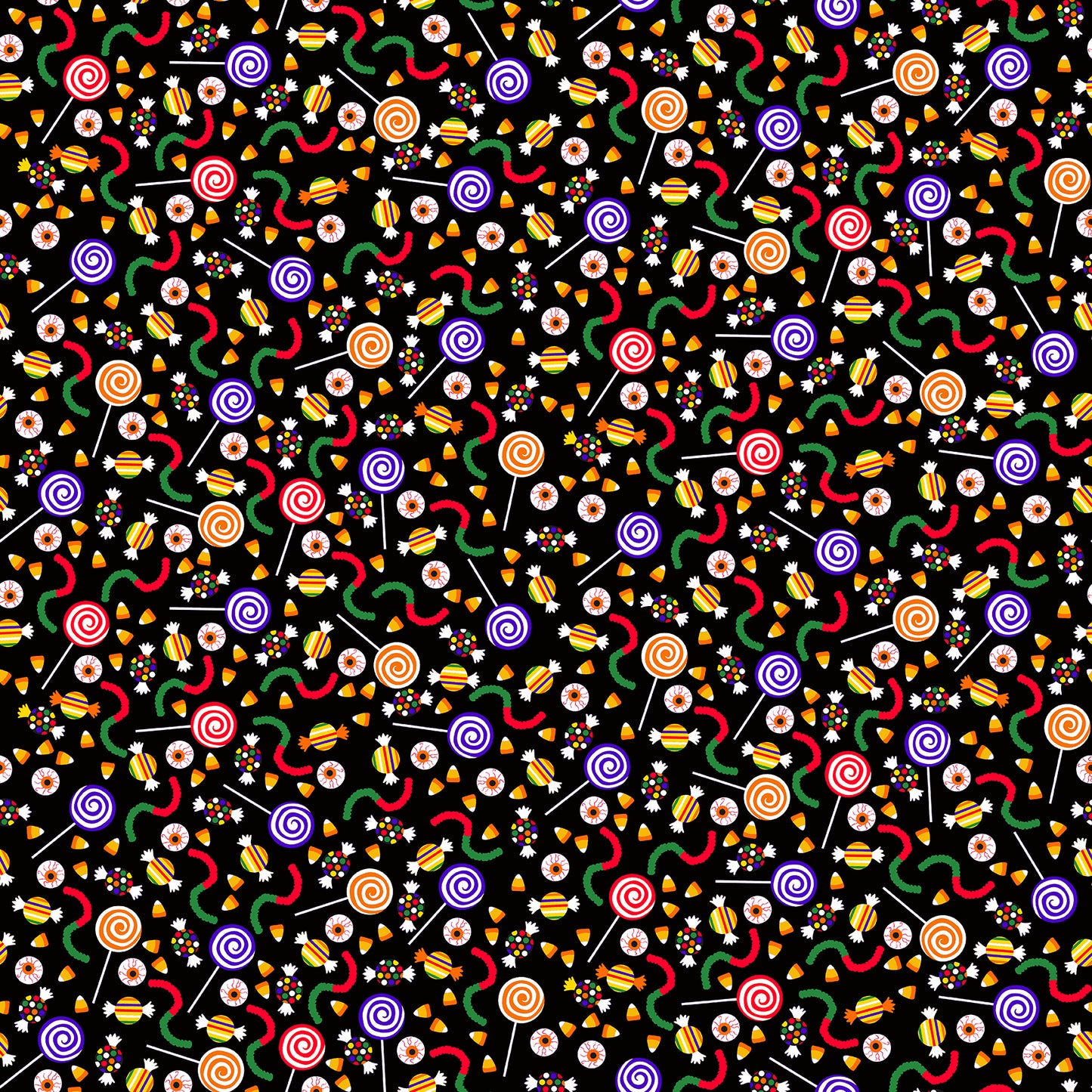 7058G-93 SPOOKY FRIENDS Candy Toss Black for Studio E Fabric