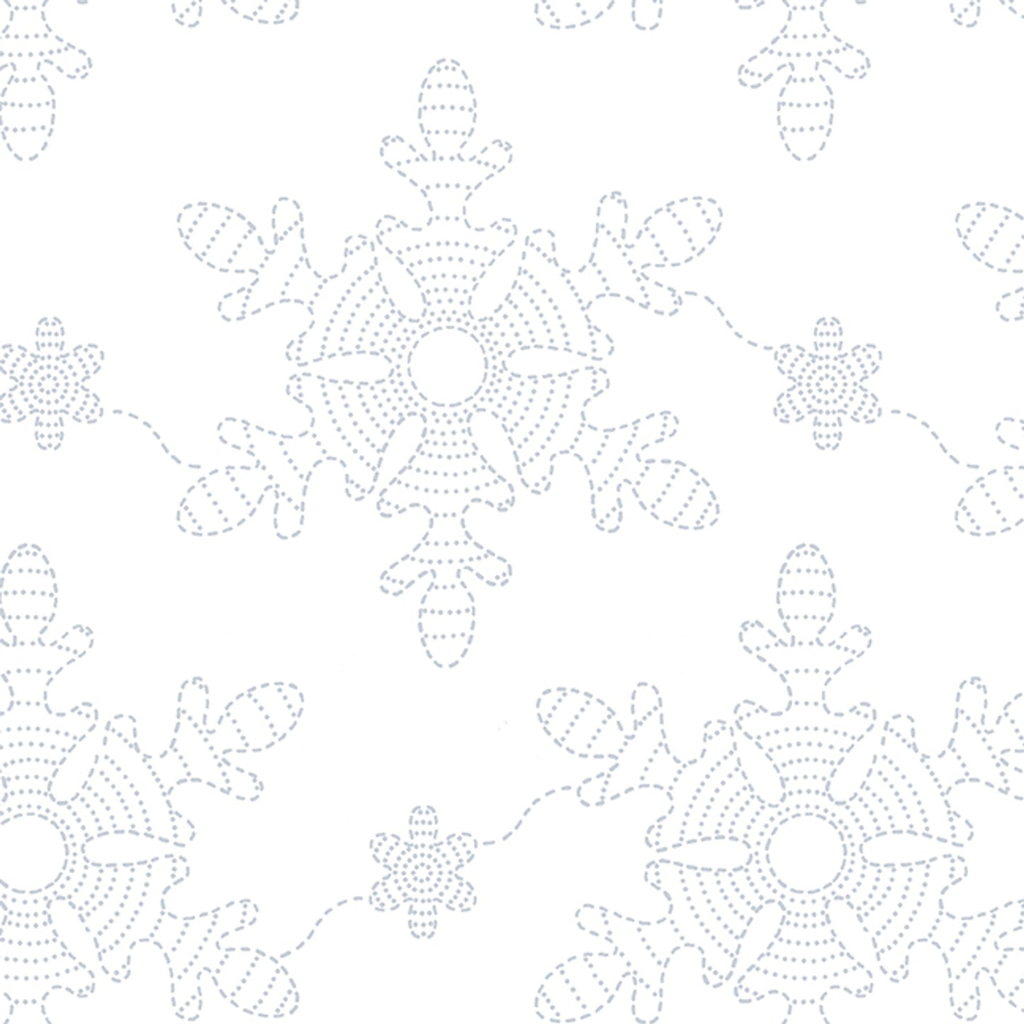 7727-01W SNOWFLAKE WHITE ON WHITE 108 IN QUILT BACKING STUDIO E SOLD BY THE YARD