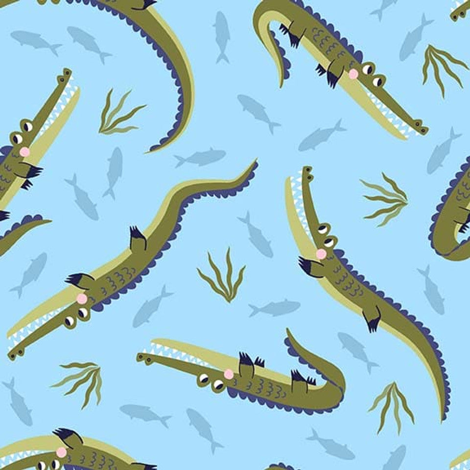 8090-11 LIGHT BLUE CROCS AUSSIE OZ-BORN Studio E Fabric