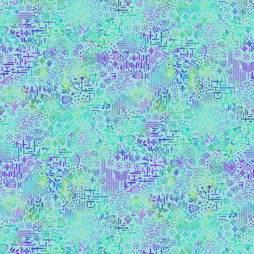 8107-17 Studio E Hummingbird Messenger Garden Texture Light Blue Fabric