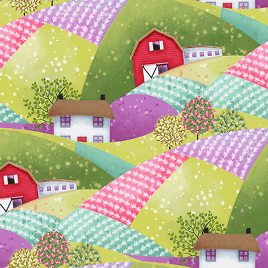 8205-68 COUNTRY FAIR Country Hills Green by Nancy Archer for Studio E Fabric