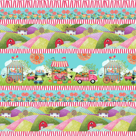 8210-18 COUNTRY FAIR Red Stripe by Nancy Archer for Studio E Fabric
