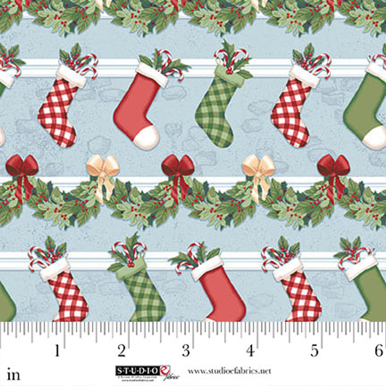 8306-11 CHRISTMAS VILLAGE STOCKINGS Rebecca Canale for Studio E Fabric