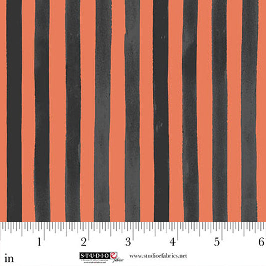 8327-93 PARANORMAL PARADE Orange and Black Stripe by Beth Reed for Studio E Fabric