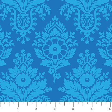 91089-42 Full Bloom Blue Lulu Heather Bailey Figo Sold By the Half Yard