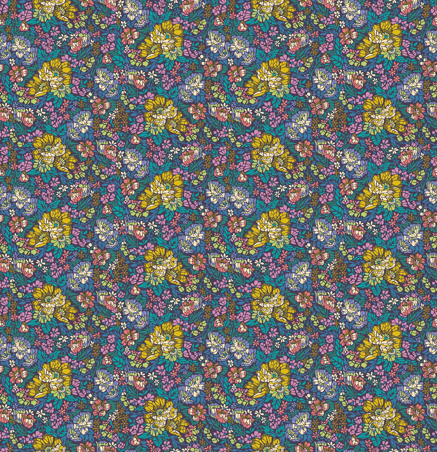 AMT169-62C Rhapsody Mosaic Ocean by Anna Maria Textiles Sold by the Half Yard