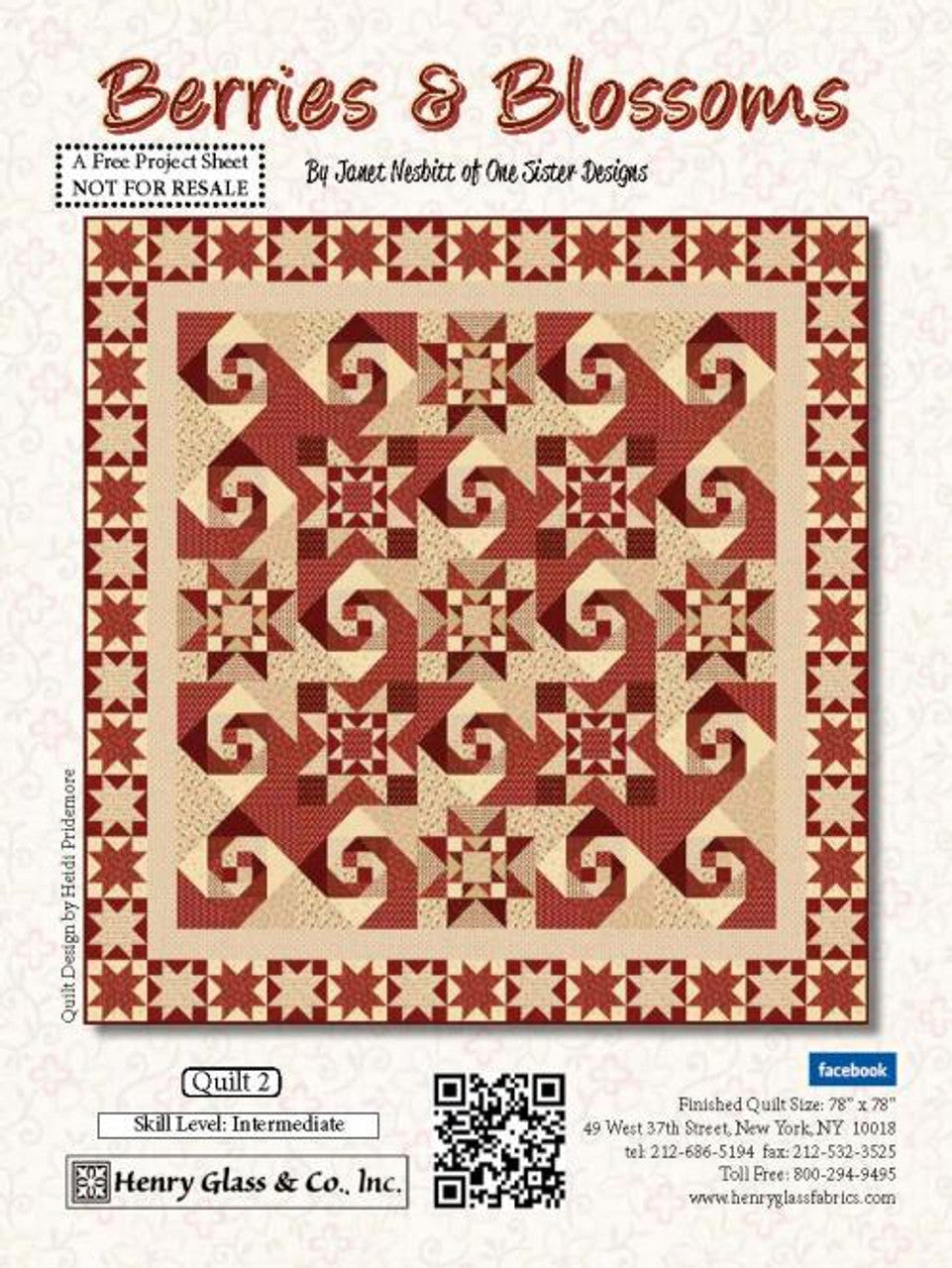 FREE PDF Pattern Berries and Blossoms Quilt #2