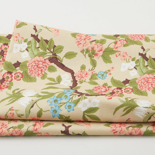 Canterbury Large Floral Tan Fabric by Blank Quilting Sold by the Half Yard