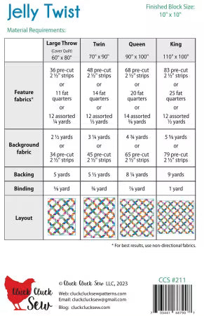 JELLY TWIST JELLY ROLL Quilt Pattern By ALLISON HARRIS CCS211