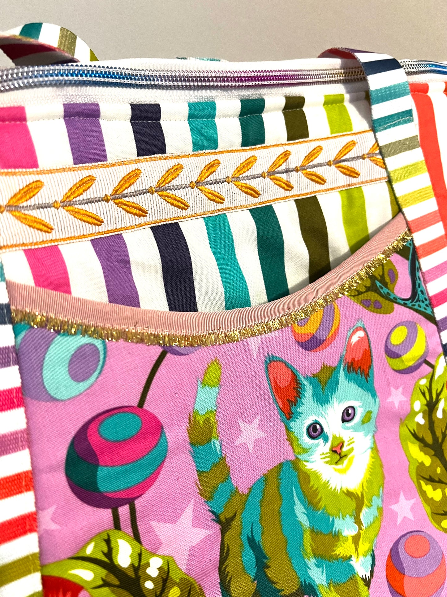 Disco Kitty Tote Purse Bag