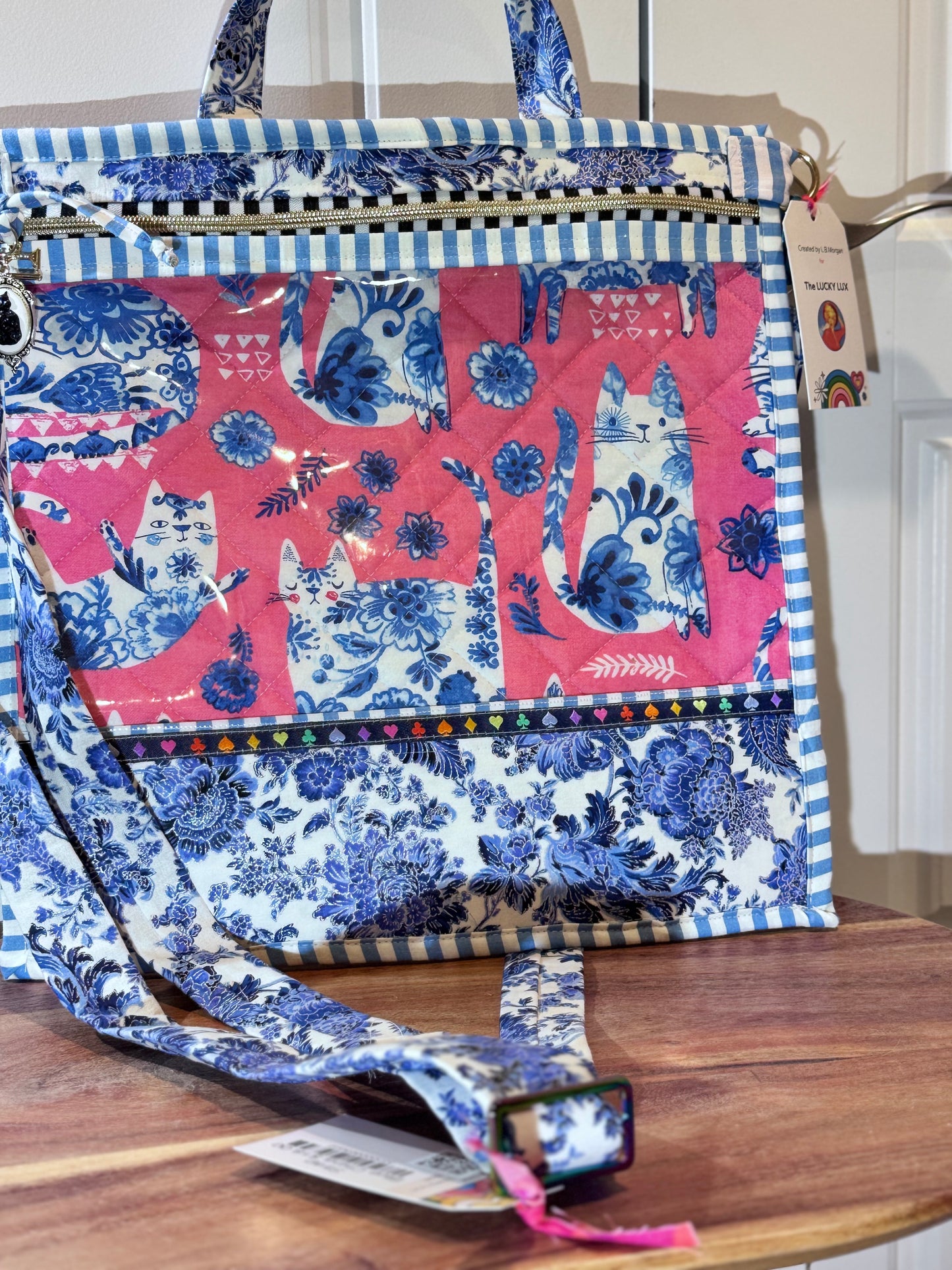 Large Project Bag Cat Chinoiserie