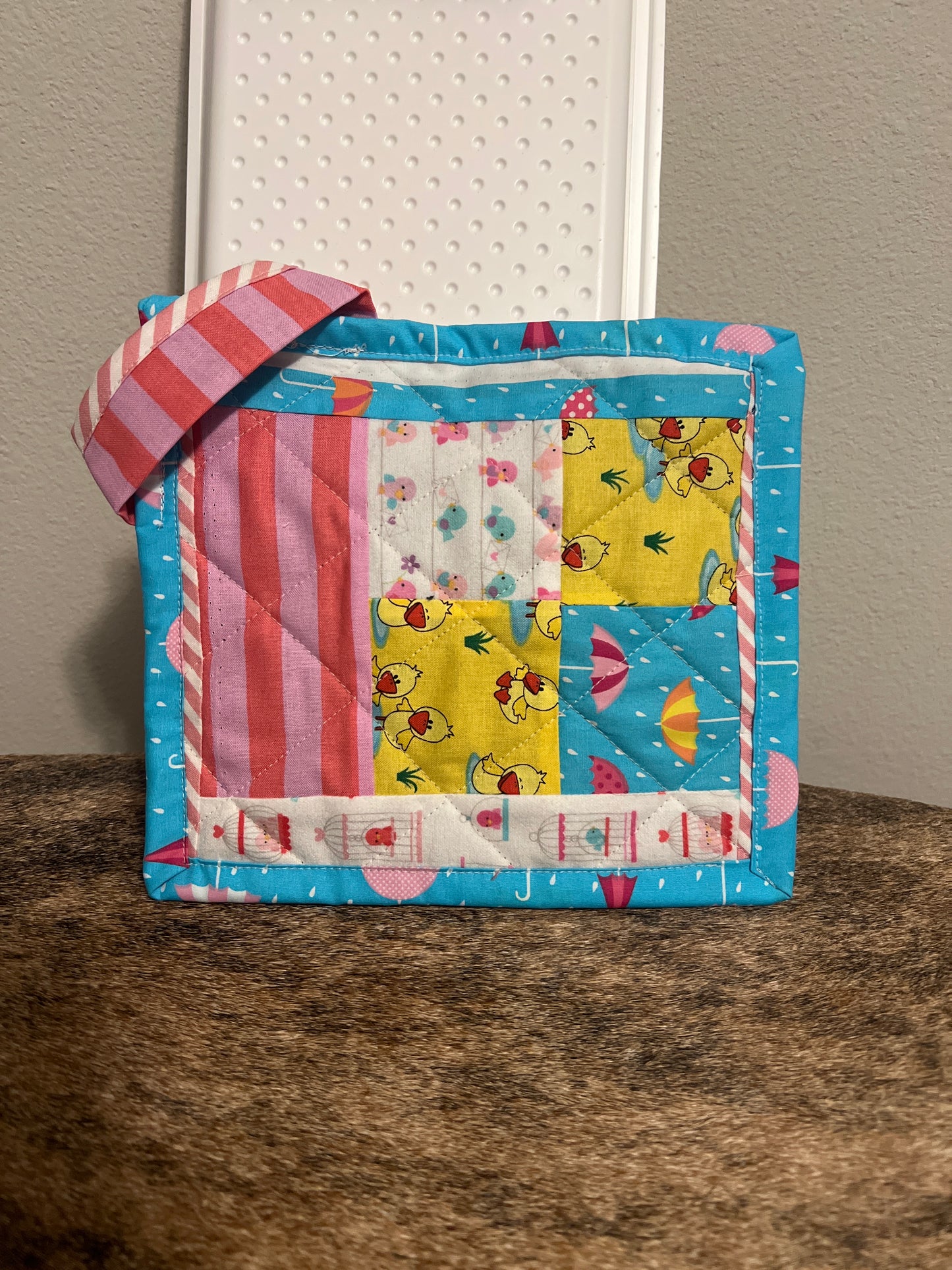 Rubber Ducky Mug Rug Pot Holder with Handle