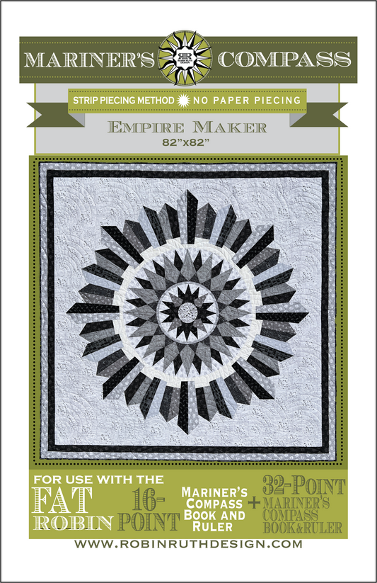 RR228 Empire Maker Fat Robin and 32 Point Compass Quilt Pattern