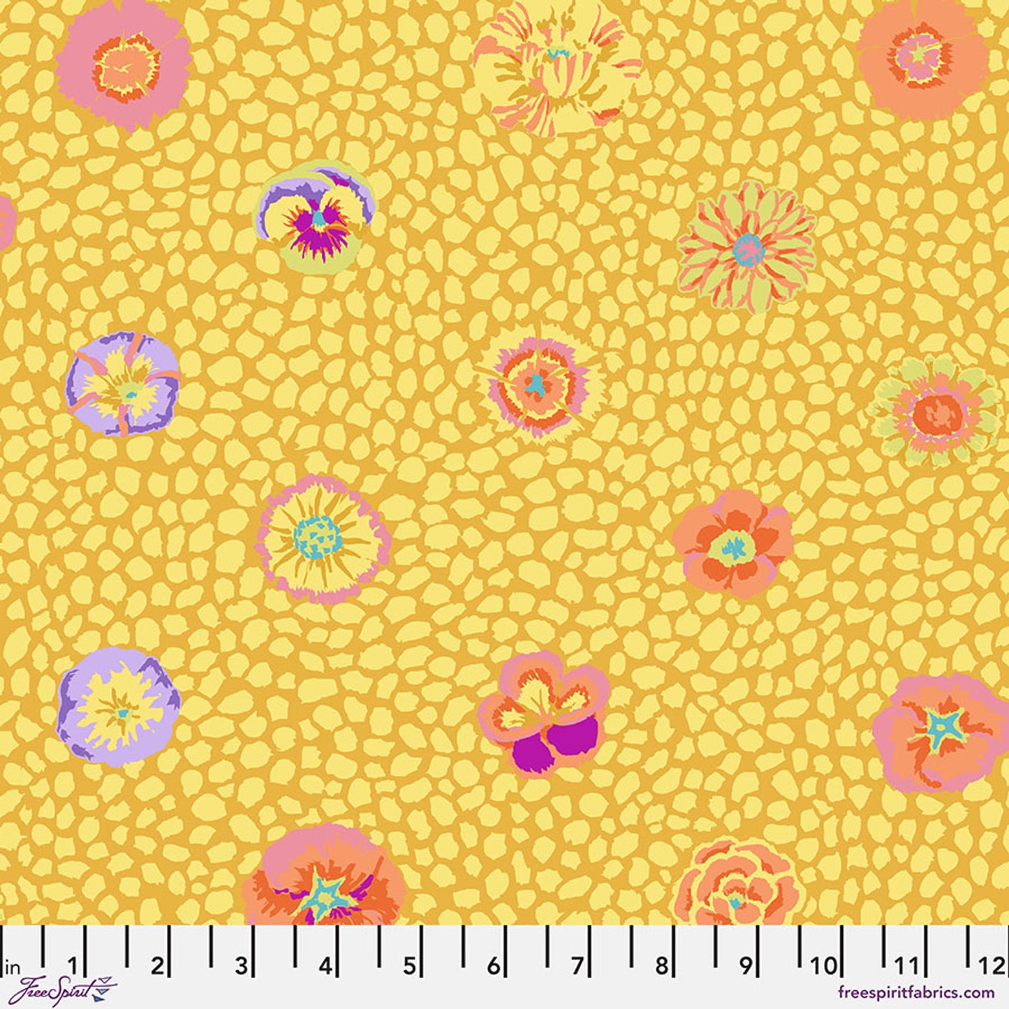 Guinea Flower GOLD Kaffe Fassett Collective Sold by the Half Yard