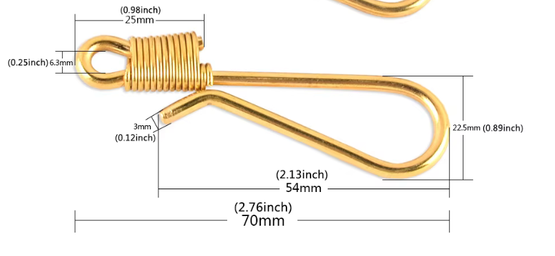 Gold Keychain Loop Bag Charm