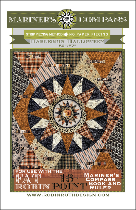 RR219 Harlequin Halloween Fat Robin Quilt Pattern