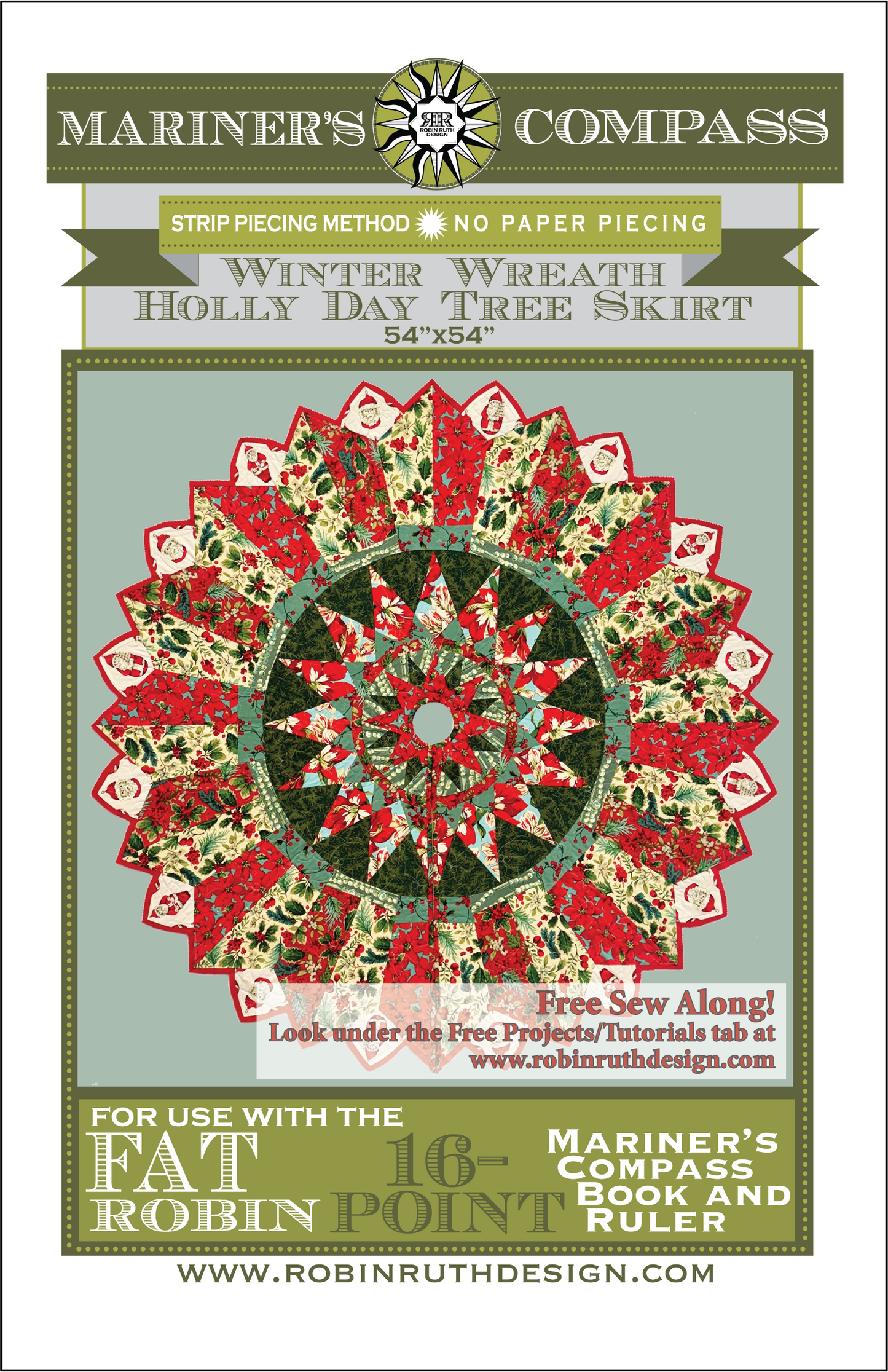 RR255 Winter Wreath Fat Robin Quilt Pattern