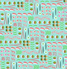 Michael Miller I love Sushi Aqua