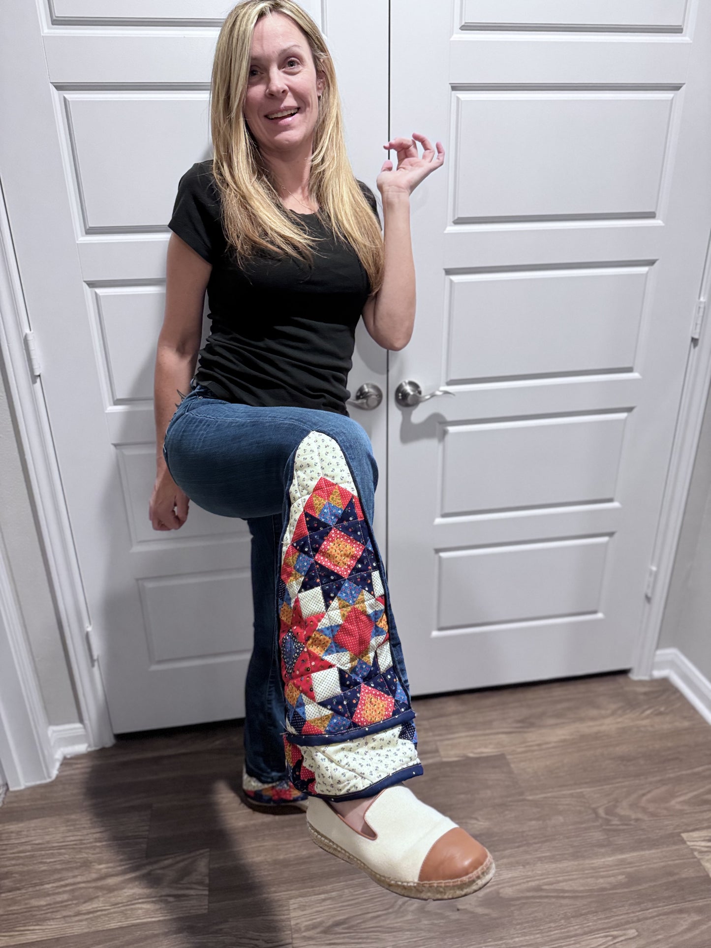 Quilted Up-cycled Jeans (Made to Order)