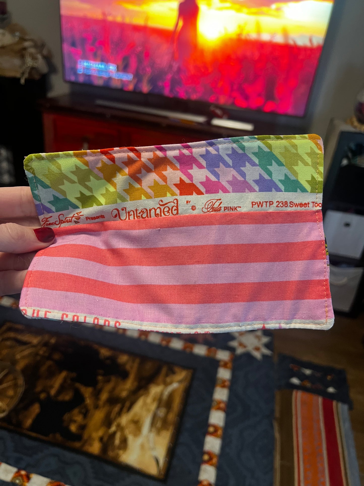 Tula Pink You ARE MY ROCK Scrappy Quilted Mug Rug Bible Verse