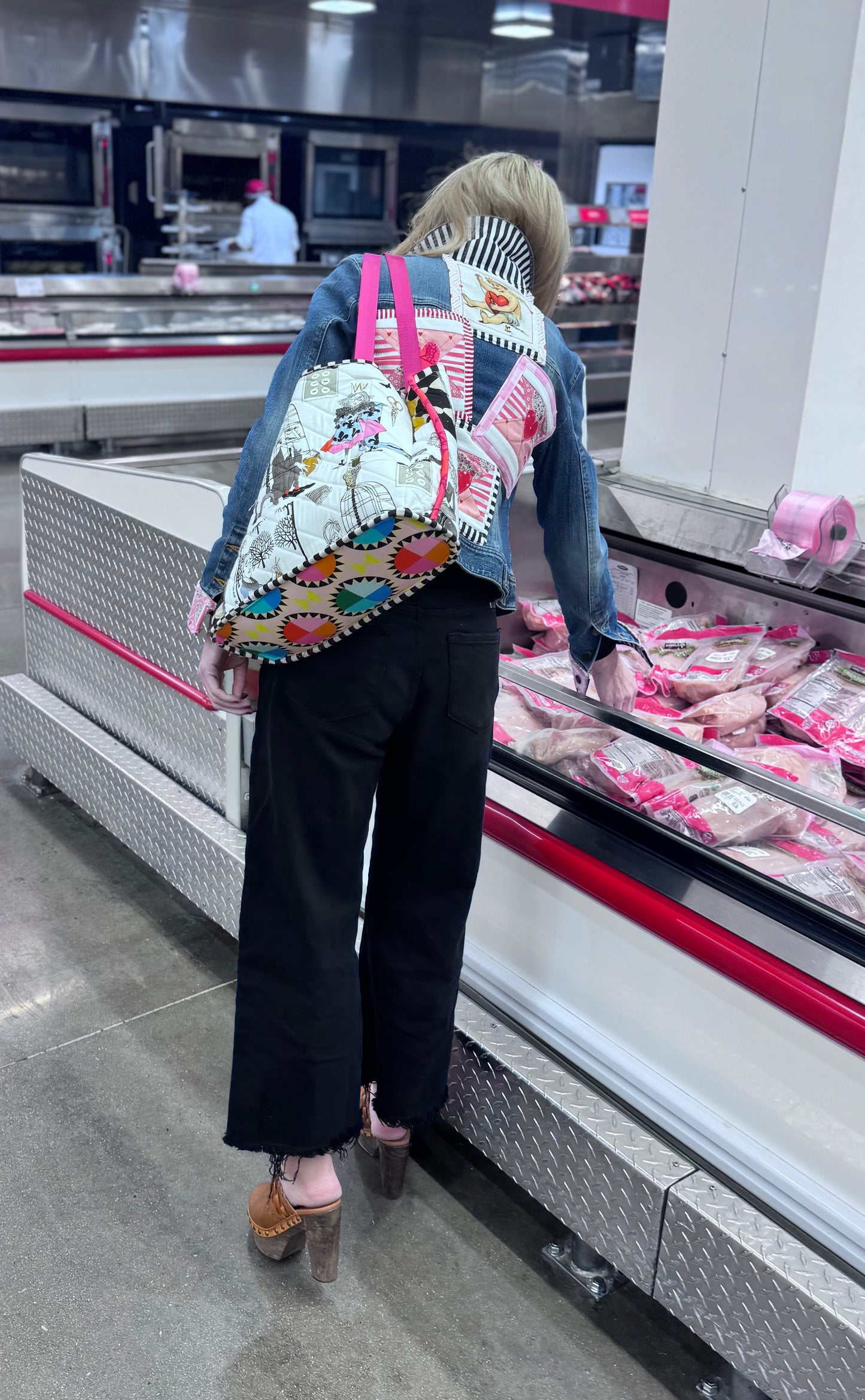 VALENTINE LOVE NOTES Appliqué Quilted Denim Jacket