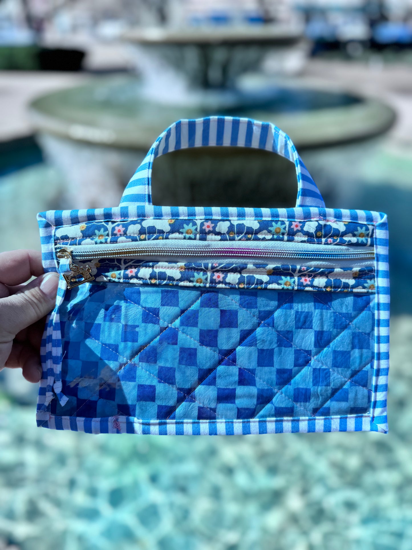 Small Project Bag Tilda Blue Check