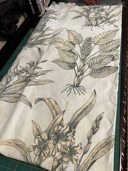 OOP Thibaut Tropical Toile in Sky sold by the Yard