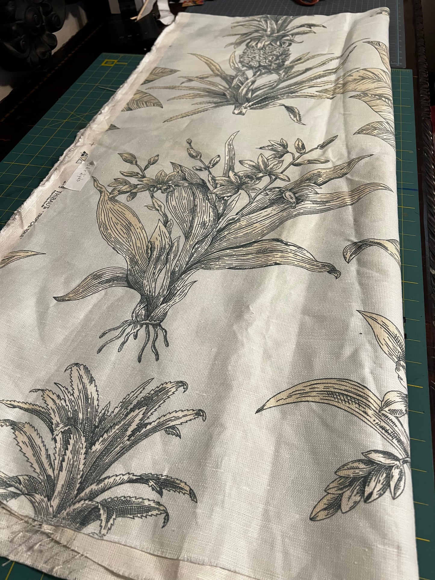OOP Thibaut Tropical Toile in Sky sold by the Yard
