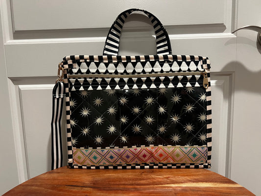 Black and White Quilt Star Bag Crossbody