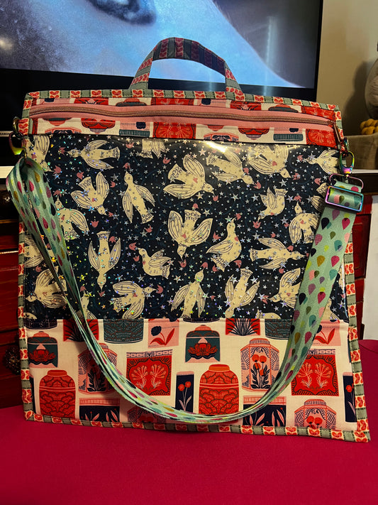 Jumbo Project Bag Endpaper and Tea Ruby Star Society