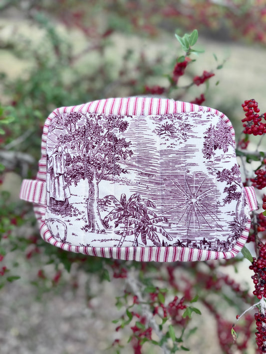 Traveling Toiletry Quilted Bag Nativity Scene