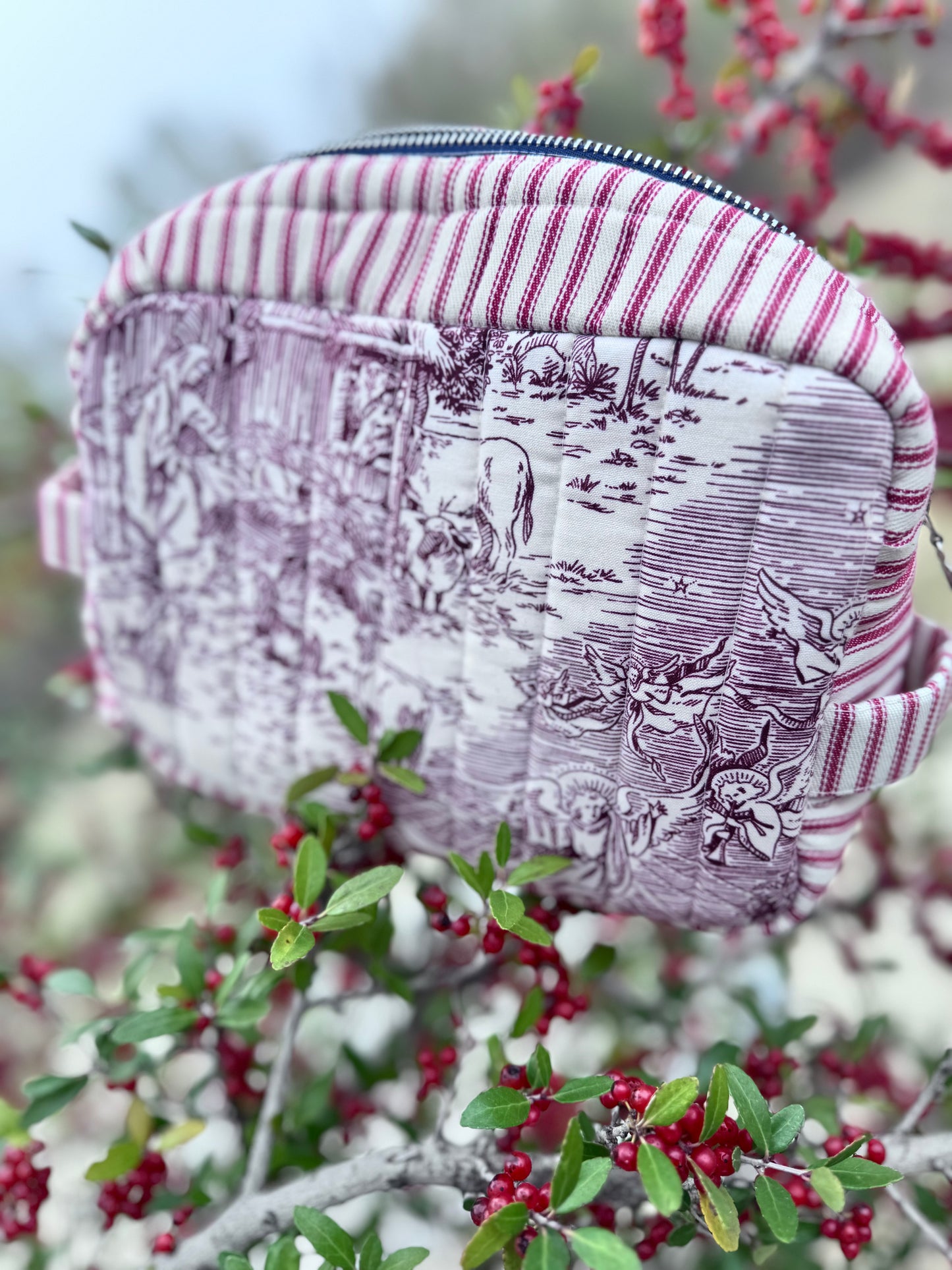 Traveling Toiletry Quilted Bag Nativity Scene