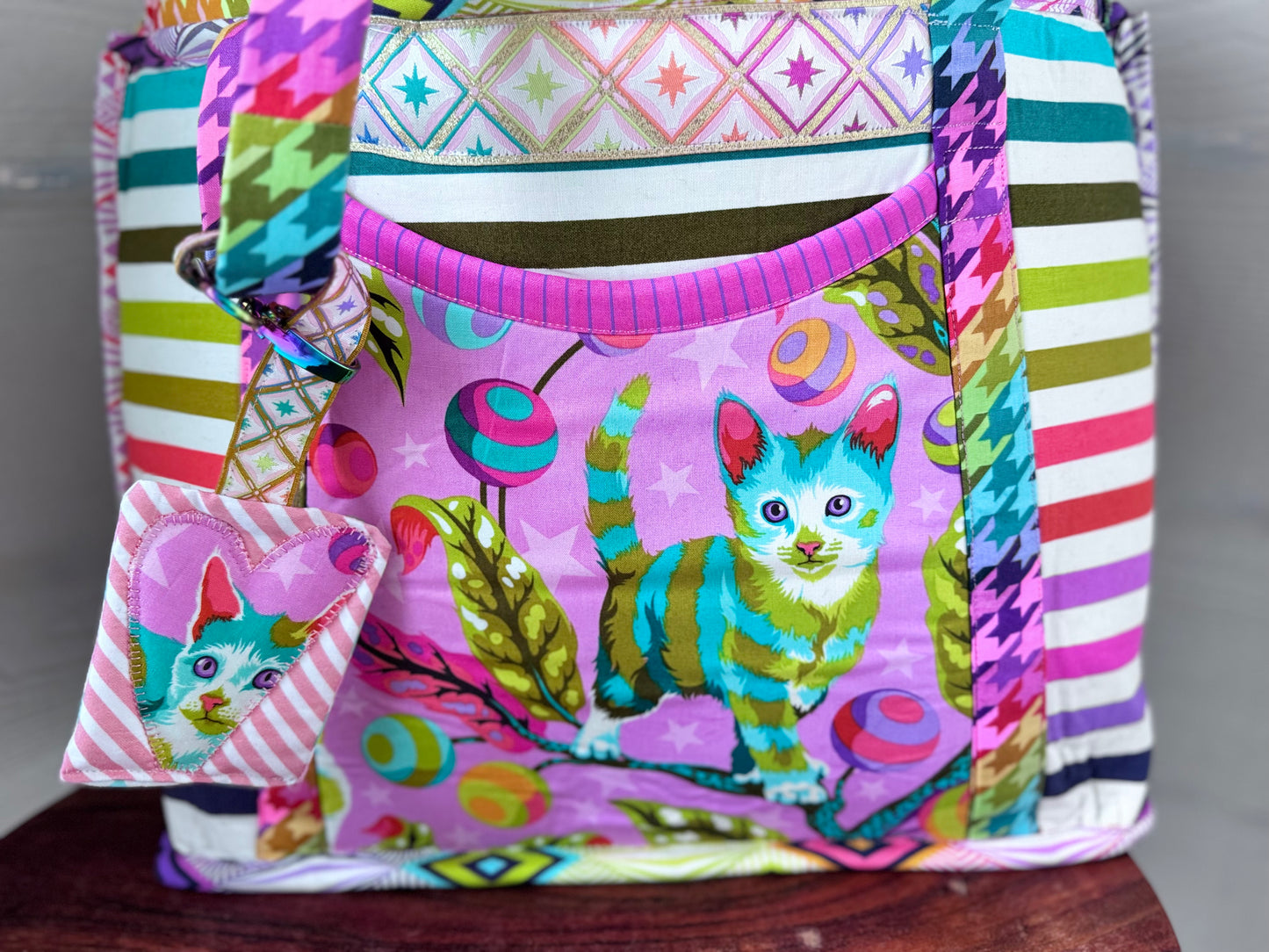 Disco Kitty Tote Purse Bag