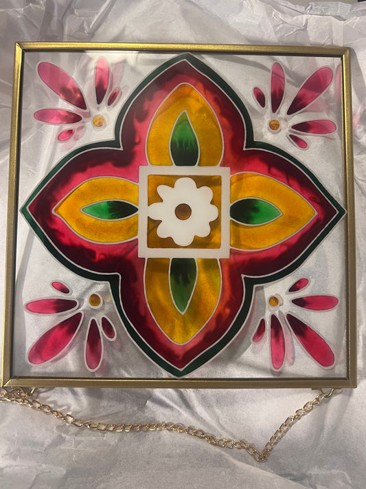 Stained Glass Wall Art Red